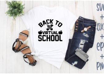 back to virtual school t shirt template