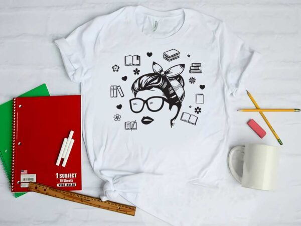 Messy bun book lover silhouette svg gift diy crafts svg files for cricut, silhouette sublimation files t shirt designs for sale