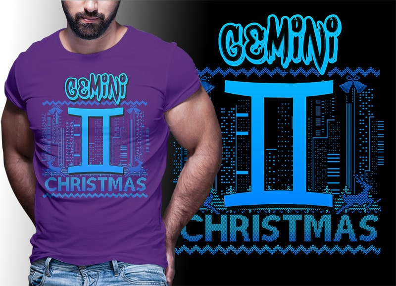 12 ZODIAC Christmas PART#16 tshirt designs bundle