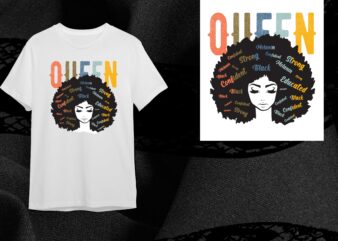 Strong Educated Confident Black Queen Gift Diy Crafts Svg Files For Cricut, Silhouette Sublimation Files t shirt template vector