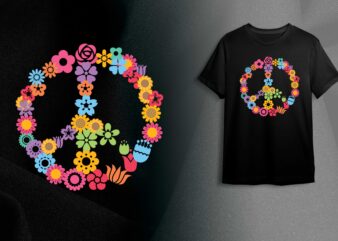 Hippie Colorful Flowers Gift Diy Crafts Svg Files For Cricut, Silhouette Sublimation Files graphic t shirt