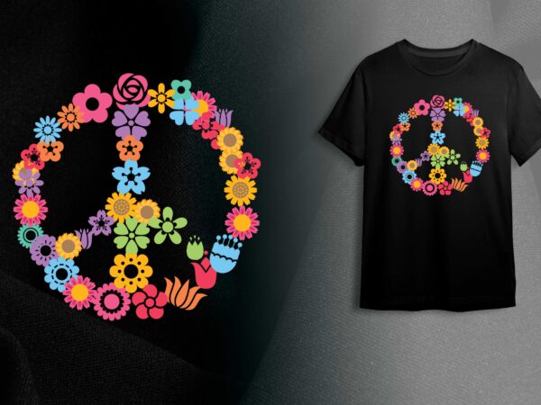 Hippie colorful flowers gift diy crafts svg files for cricut, silhouette sublimation files graphic t shirt