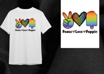 Peace Love Poppin Gift Diy Crafts Svg Files For Cricut, Silhouette Sublimation Files t shirt illustration
