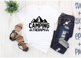 camping therapy t shirt vector file