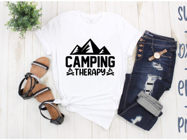 Camping therapy t shirt vector file
