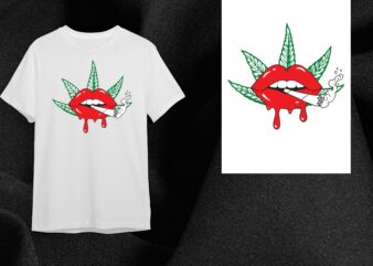 Cannabis Weed Sexy Lips Gift Diy Crafts Svg Files For Cricut, Silhouette Sublimation Files