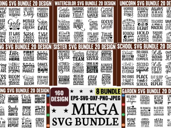 Mega svg bundle 160 high quality svg design