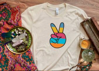 Hippie Hand Sign Gift Diy Crafts Svg Files For Cricut, Silhouette Sublimation Files graphic t shirt