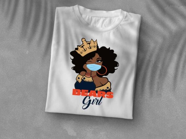 American football, nfl bears girl gift idea diy crafts svg files for cricut, silhouette sublimation files t shirt vector