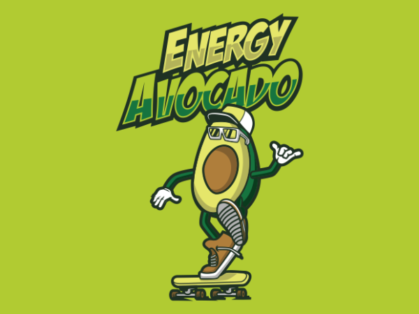 Avocado cartoon t shirt vector