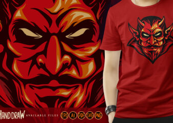 Angry Red Demon Mascot Illustrations