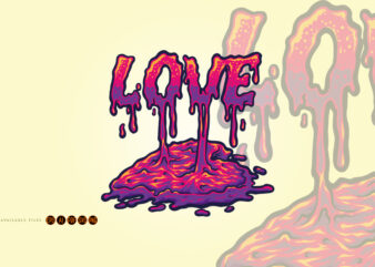 Love Melting Heart Valentine Illustrations