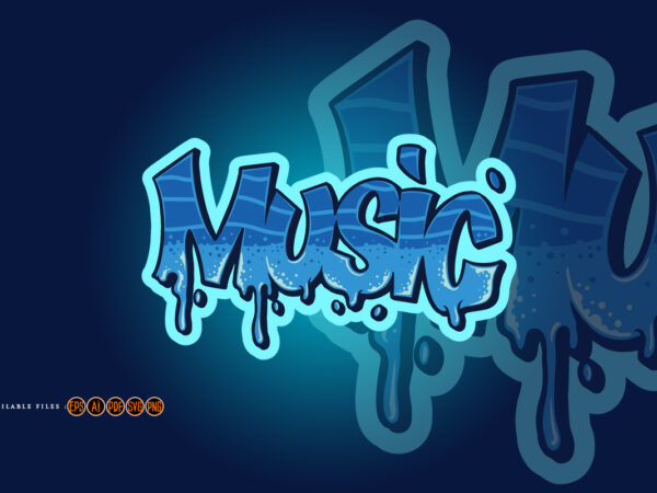 Music graffiti character style text t shirt designs for sale