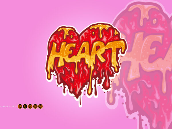 Valentine heart love melt illustrations t shirt vector art
