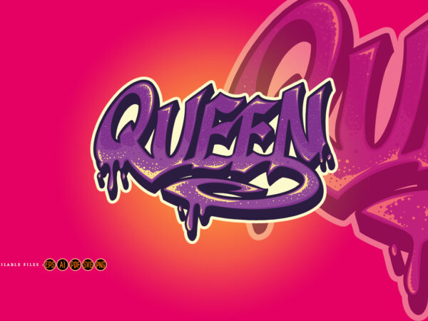 Queen style graffiti hip hop characters t shirt illustration