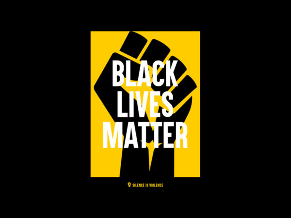 Black lives matter raised hand t shirt template