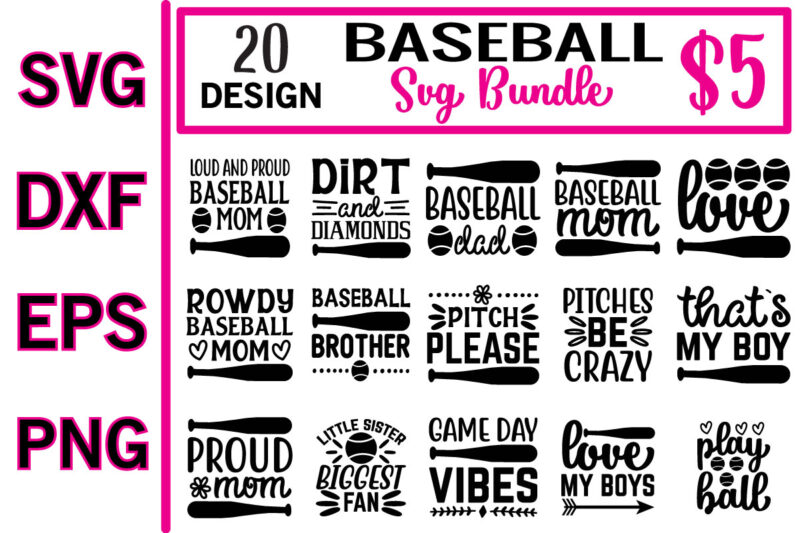 baseball svg bundle