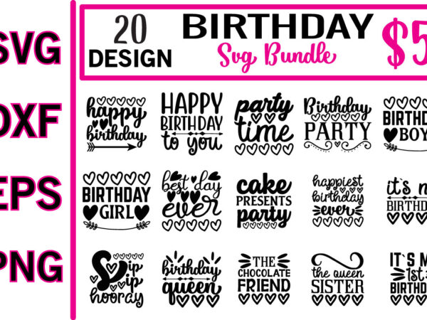 Birthday svg bundle t shirt template