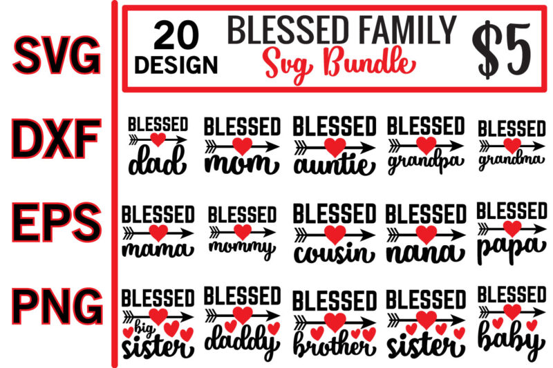 blessed family svg bundle