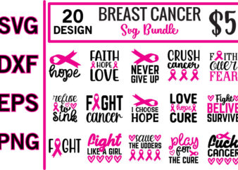 Breast cancer svg bundle