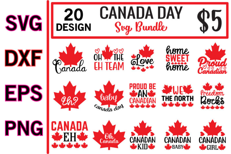 Canada Day svg bundle