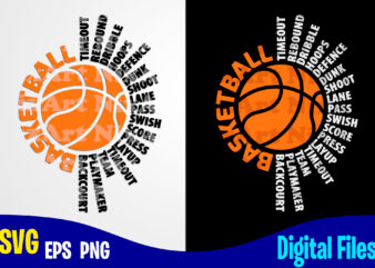 Basketball Lettering with ball, Sports svg, Basketball svg, Funny Basketball design svg eps, png files for cutting machines and print t shirt designs for sale t-shirt design png