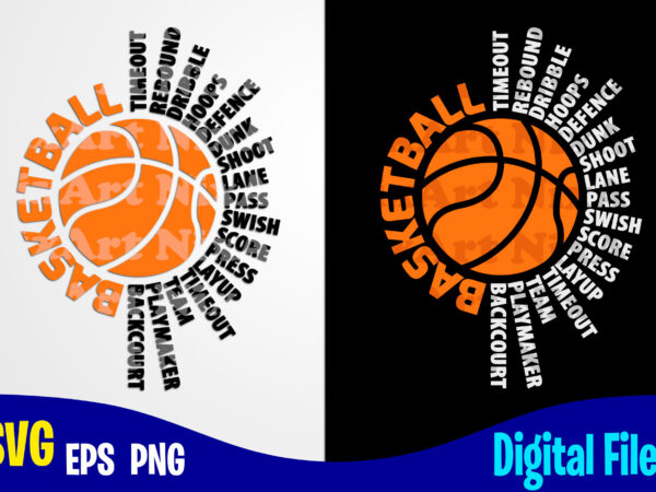 Basketball lettering with ball, sports svg, basketball svg, funny basketball design svg eps, png files for cutting machines and print t shirt designs for sale t-shirt design png