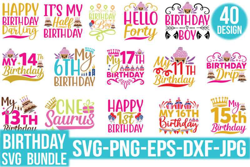 Birthday Svg Design Bundle