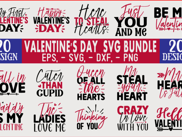 Valentine’s day svg t shirt design bundle