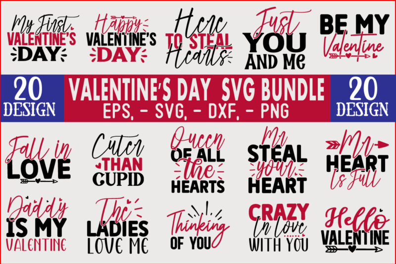 valentine’s day SVG T shirt Design Bundle