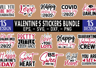 valentine stickers Design bundle