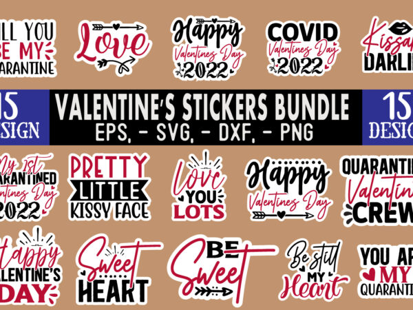 Valentine stickers design bundle