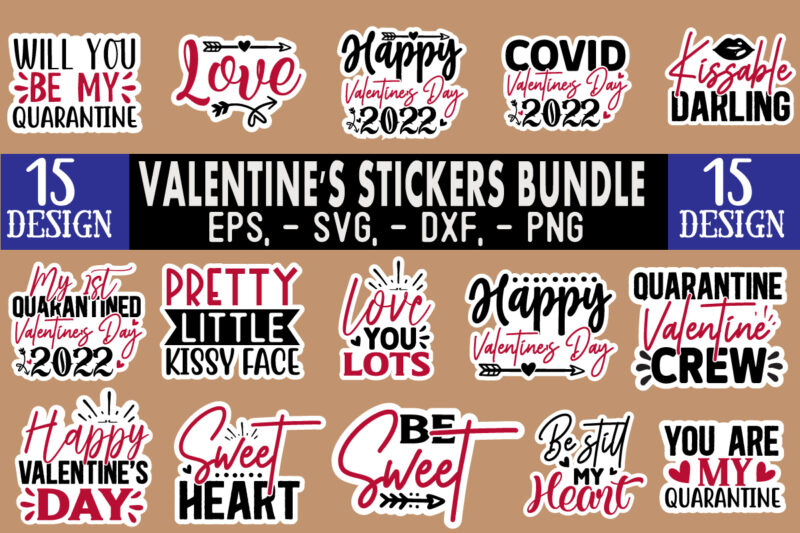 valentine stickers Design bundle