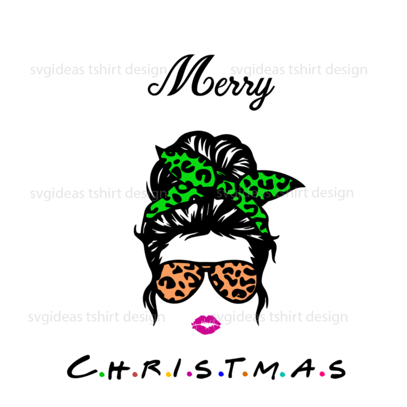 Merry Christmas, Leopard Messy Bun Christmas Diy Crafts Svg Files For Cricut, Silhouette Sublimation Files