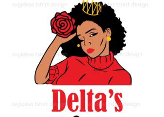 Black Deltas Girl Holding Rose Diy Crafts Svg Files For Cricut