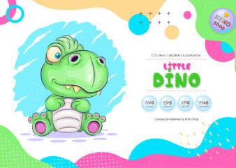 Cartoon Little Dino. t shirt vector file