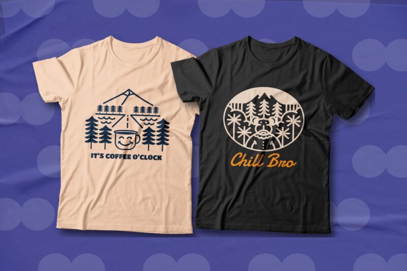 Chill T-shirt Designs Bundle, Beach Mono line Designs Graphic for Print, Monoline T-shirt Designs Chill Illustration, Chill quotes