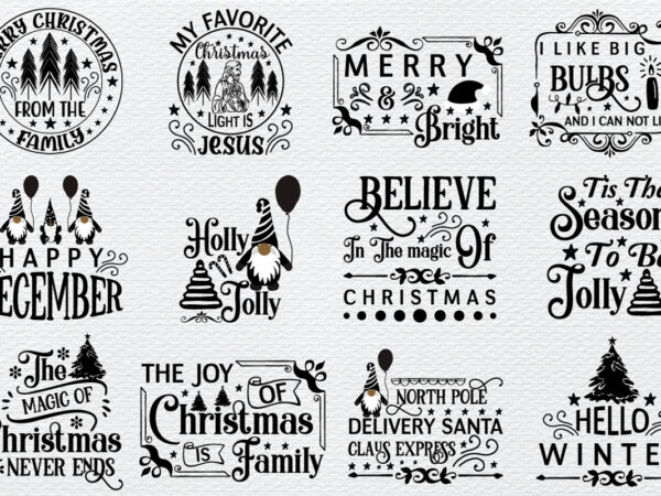 Christmas svg bundle free commercial use svg files for cricut silhouette t shirt vector file