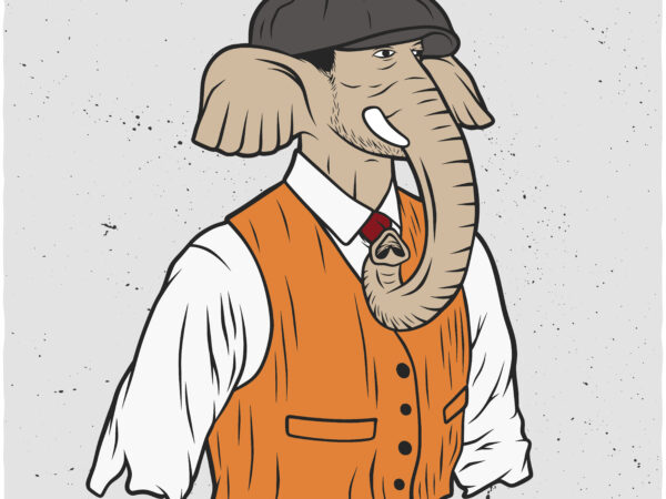 Elephant men vector clipart