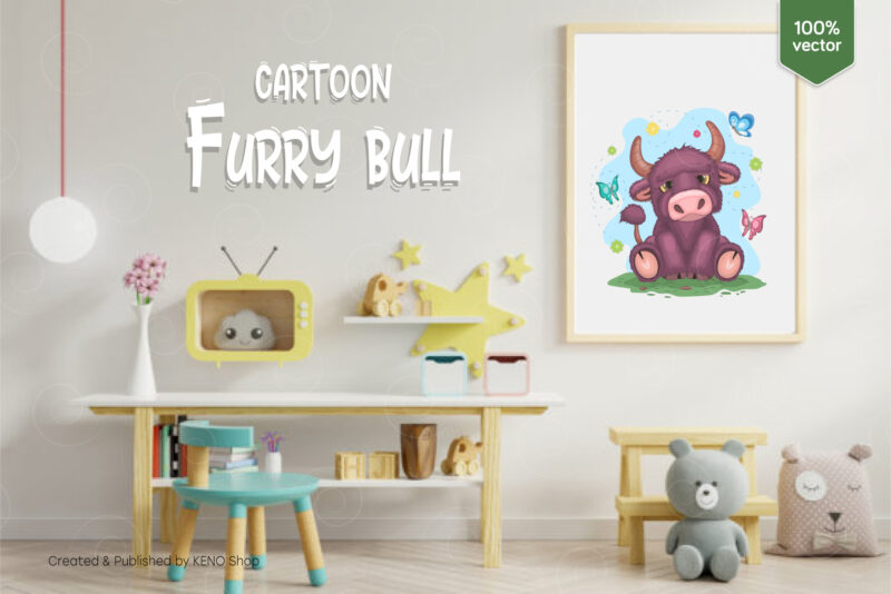 Cartoon Furry Bull.