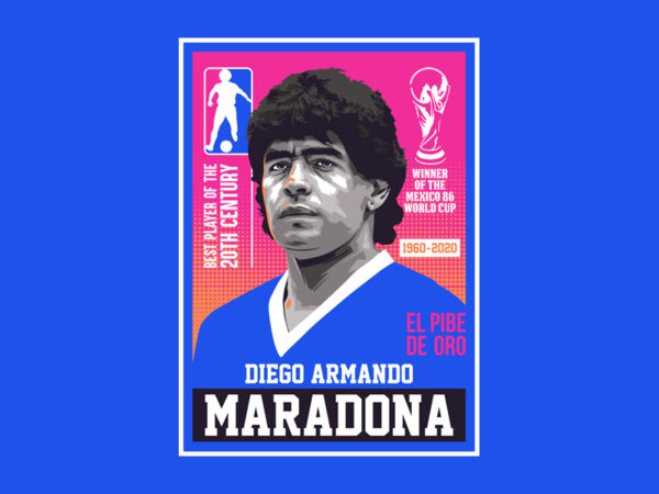 Diego armando maradona t shirt vector illustration