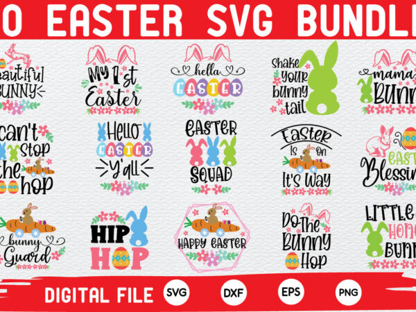 Easter svg bundle printable design cut files for cricut & silhouette happy easter svg graphic
