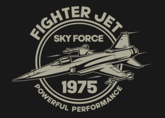 FIGHTER JET t shirt graphic design