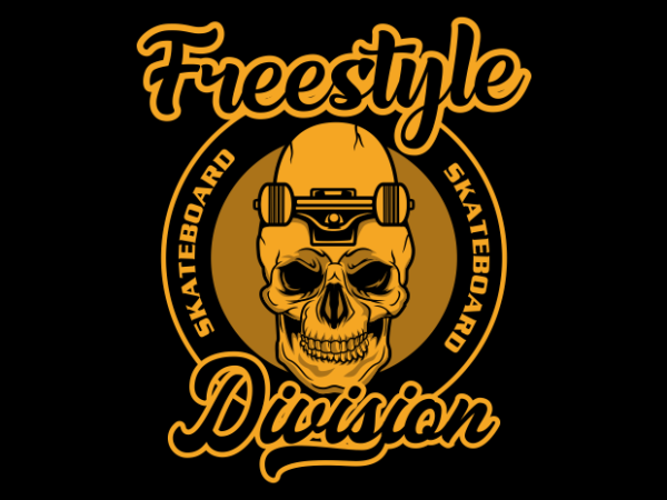 Freestyle skateboard division art t shirt graphic design