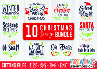 10 Christmas Design T-Shirt Bundle