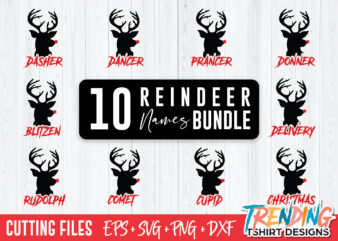 Reindeer Names Christmas T-Shirt Bundle