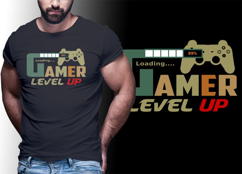 gamer gaming tshirt designs bundle editable PART #03