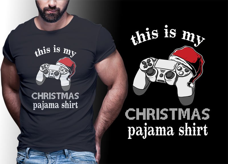 christmas pajama shirt for gamer tshirt design