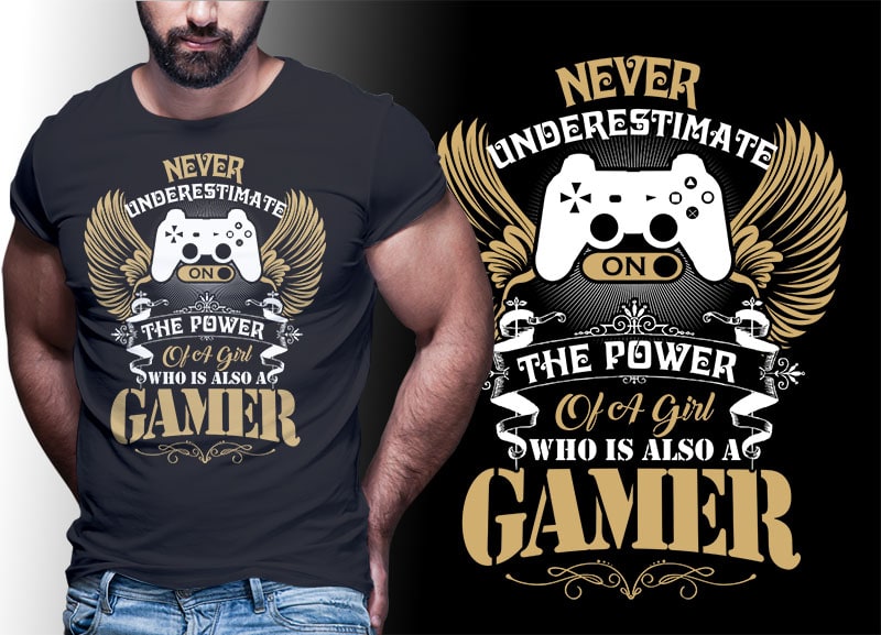 103 GAMER Gaming Tshirt best of gamer 2021 designs bundle editable PSD ...