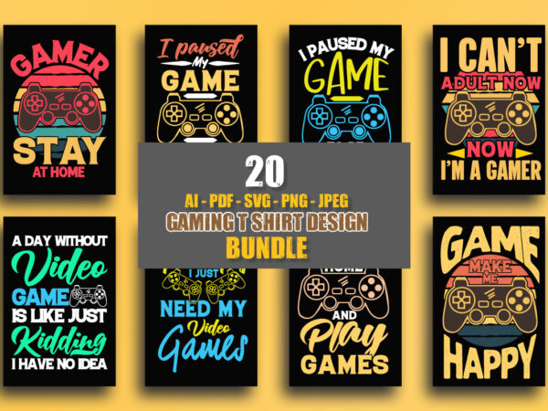 Gaming t shirt, gaming t shirt design bundle, gaming typography lettering design, gaming shirt, gaming shirts, gaming t shirt, gaming t shirts, i paused my game to be here t